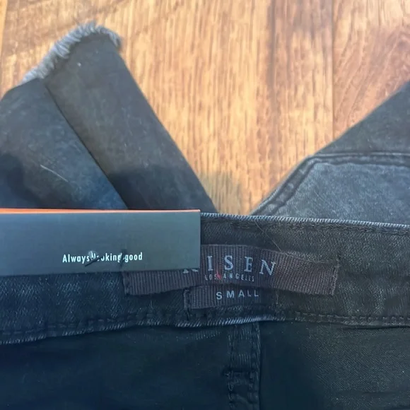 NWT Risen Woman’s Black High Waist Distressed Long Shorts Size S